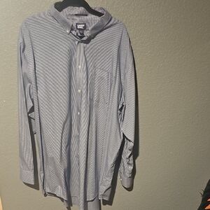Lands' End Men's Striped Blue Shirt